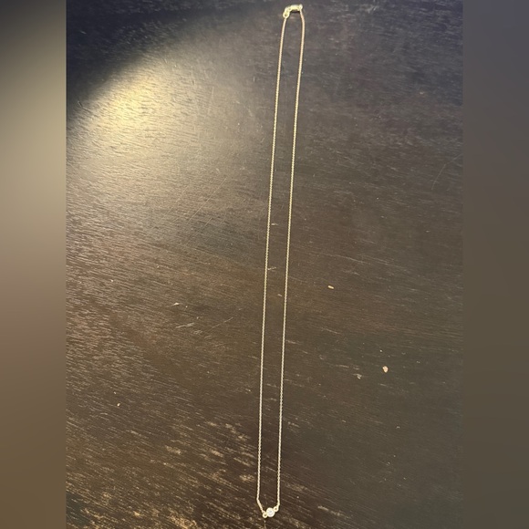 14k and Diamond Rose Gold Solitaire Bezel Necklace - 22 inch - Picture 2 of 7